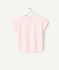 T-shirt fille rose imprimé