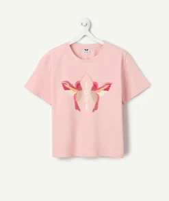 T-shirt fille rose imprimé colibris