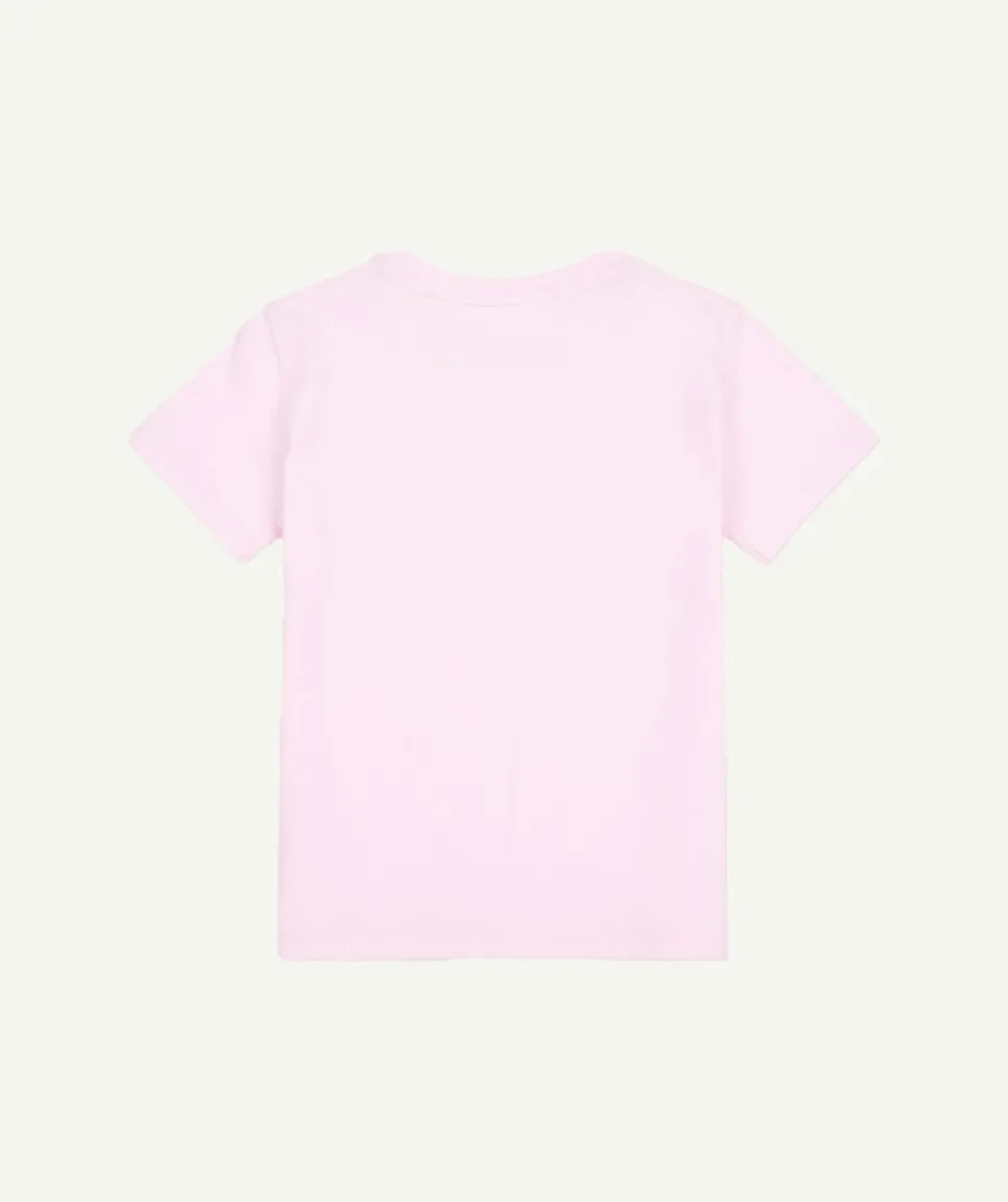 T-shirt fille rose logo