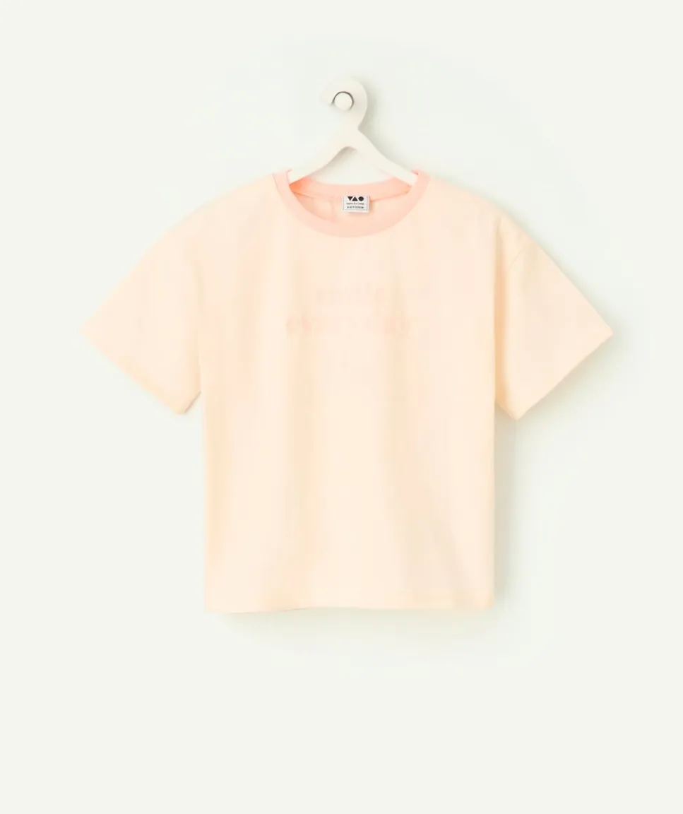 T-shirt fille rose pastel avec message