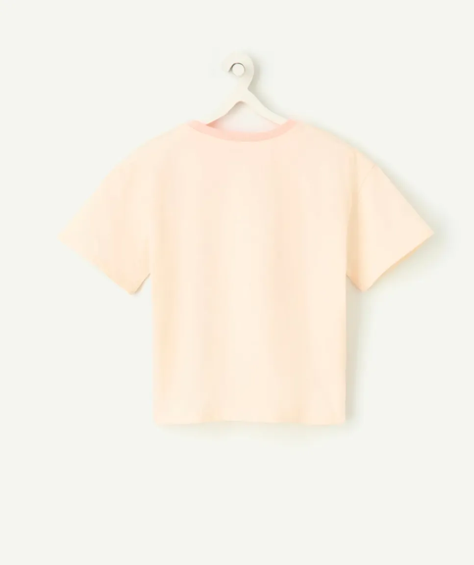 T-shirt fille rose pastel avec message