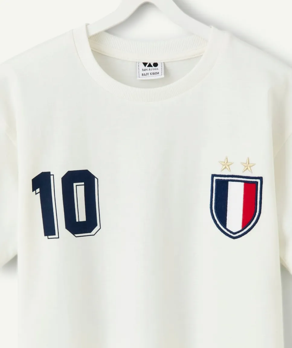 T-shirt garçon blanc coupe du monde france