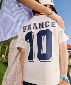 T-shirt garçon blanc coupe du monde france