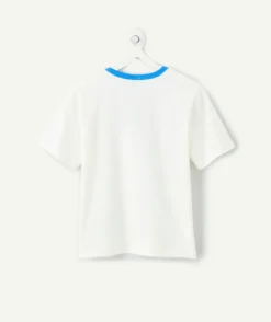 T-shirt garçon blanc imprimé message