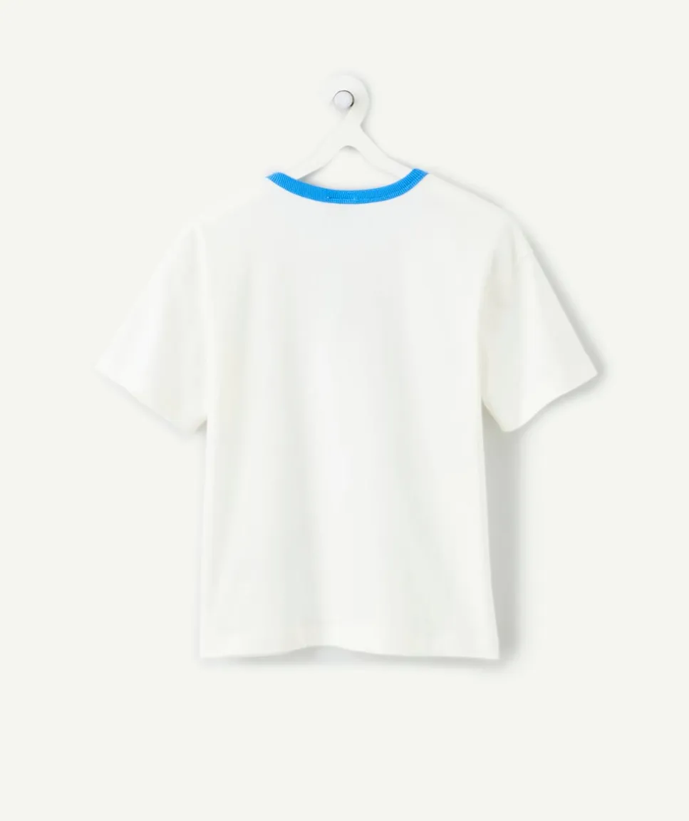 T-shirt garçon blanc imprimé message