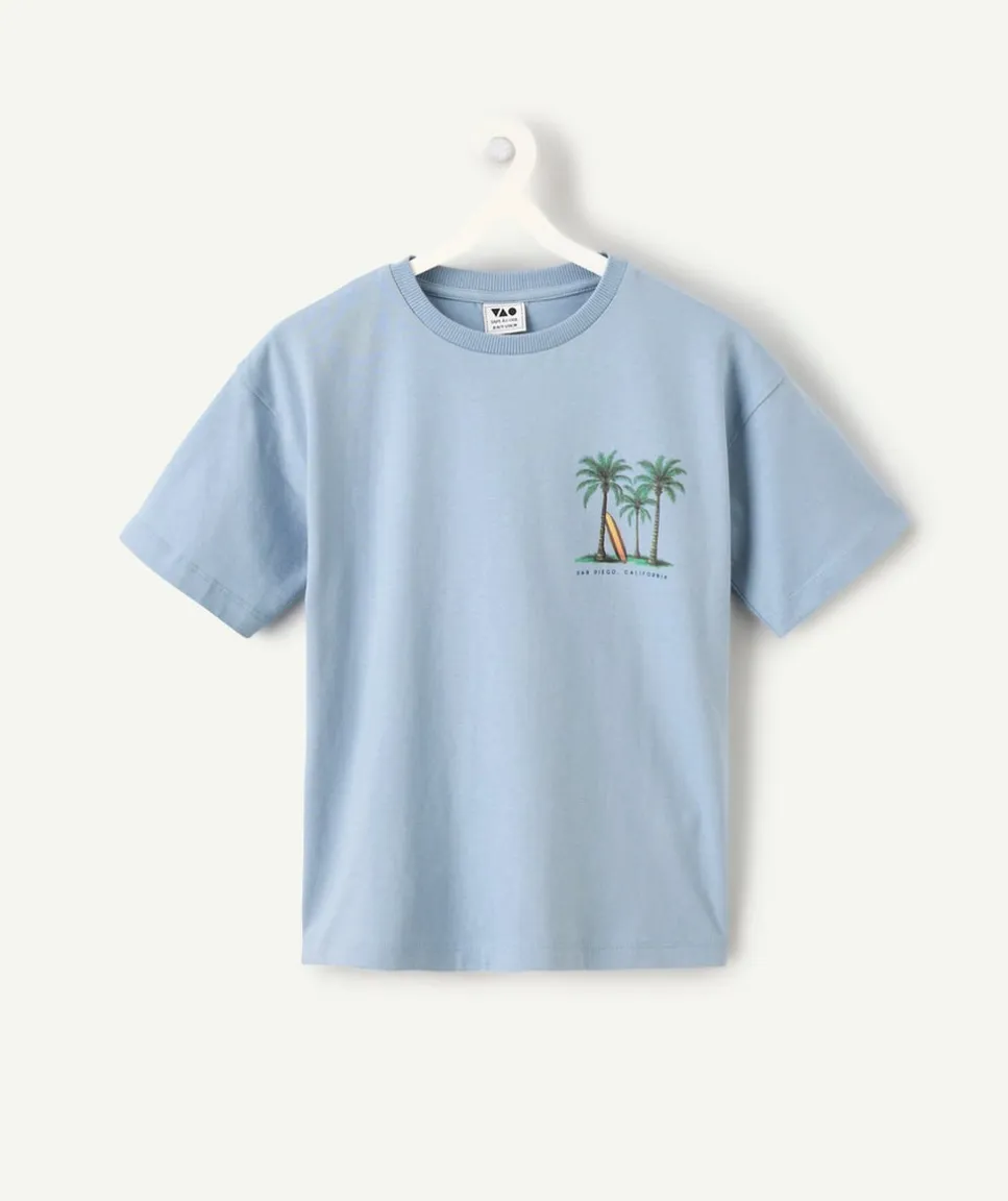 T-shirt garçon bleu imprimé