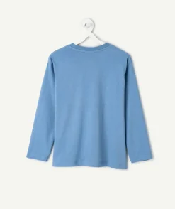 T-shirt garçon bleu imprimé