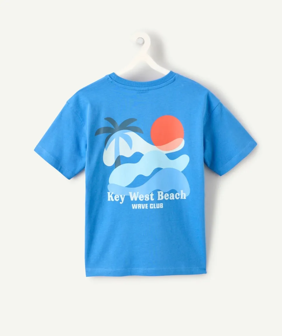 T-shirt garçon bleu imprimé