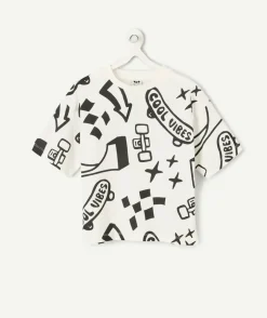 T-shirt garçon coton imprimé cool vibes