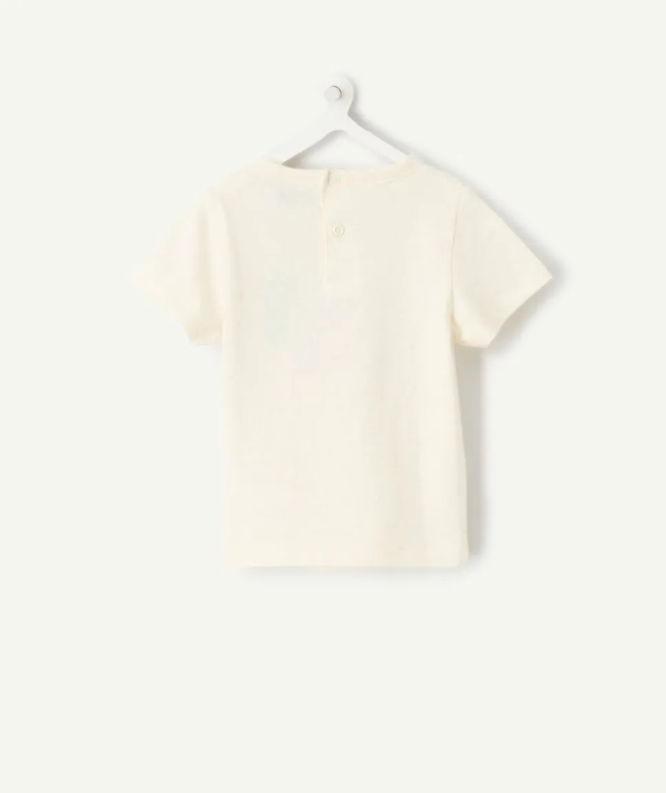 T-shirt garçon écru imprimé message