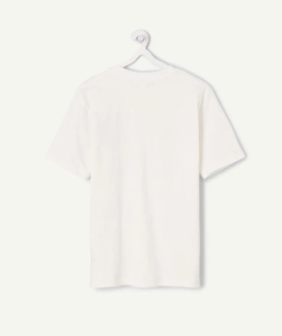 T-shirt garçon droit blanc imprimé