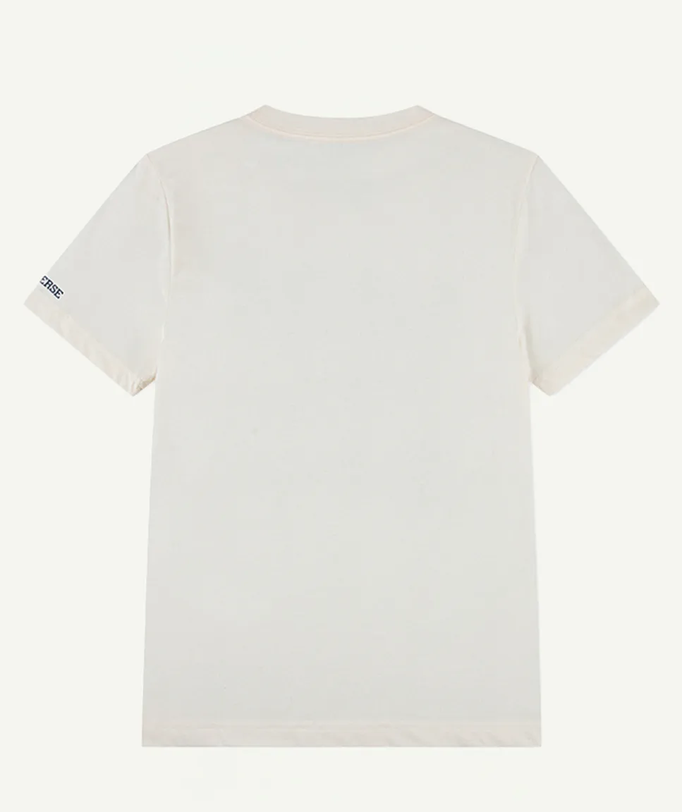 T-shirt garçon droit blanc imprimé