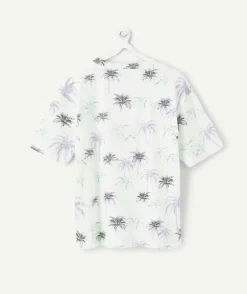 T-shirt garçon droit imprimé blanc