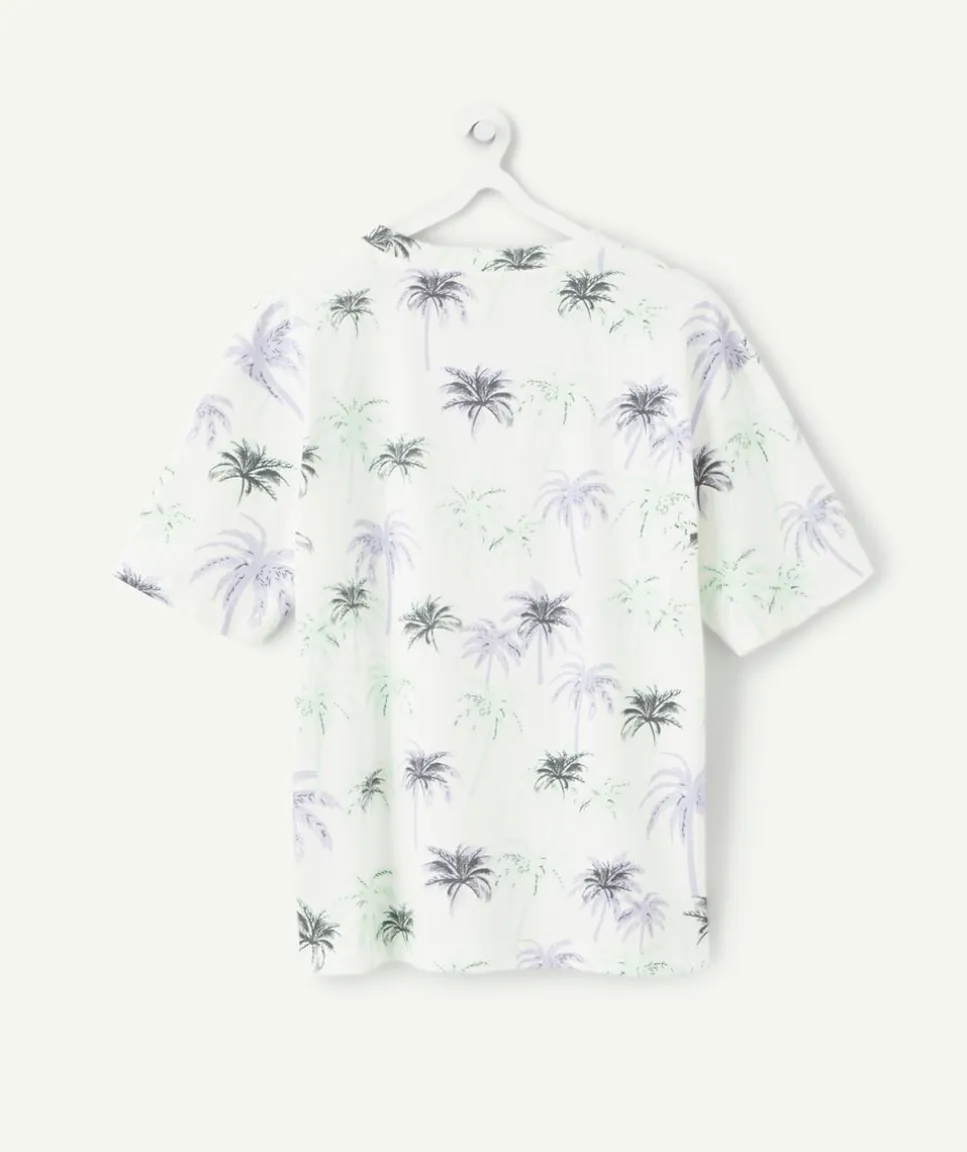 T-shirt garçon droit imprimé blanc