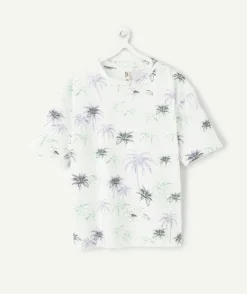 T-shirt garçon droit imprimé blanc