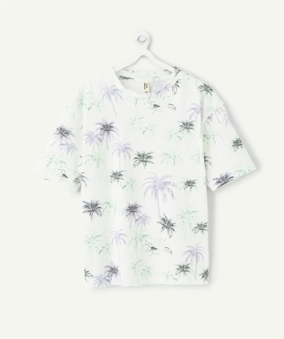 T-shirt garçon droit imprimé blanc