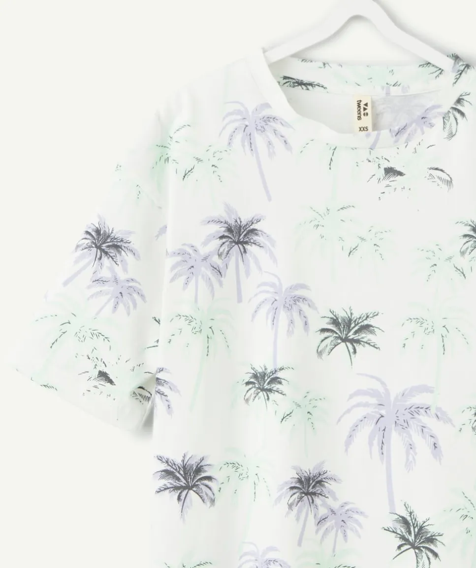 T-shirt garçon droit imprimé blanc