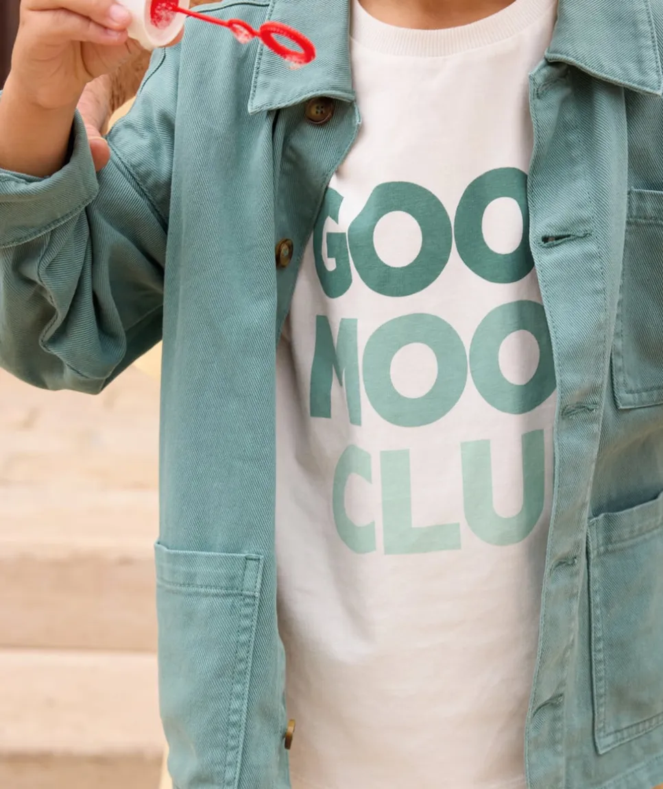 T-shirt garçon en coton blanc imprimé
