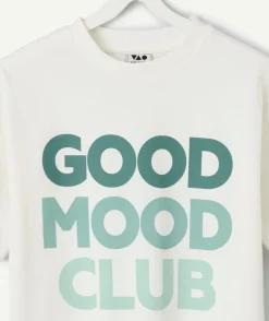 T-shirt garçon en coton blanc imprimé