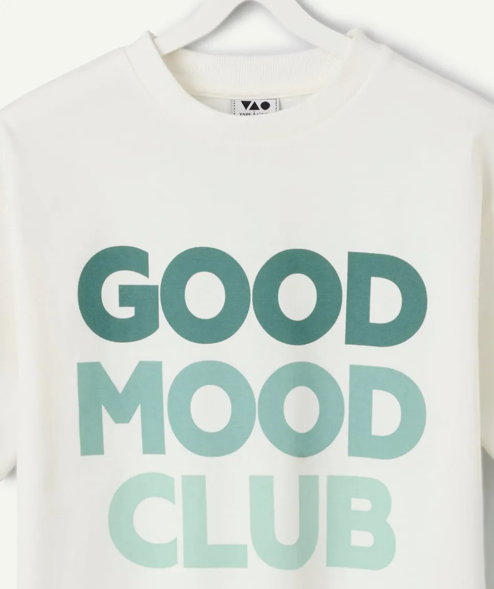 T-shirt garçon en coton blanc imprimé