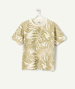 T-shirt garçon imprimé feuilles vertes