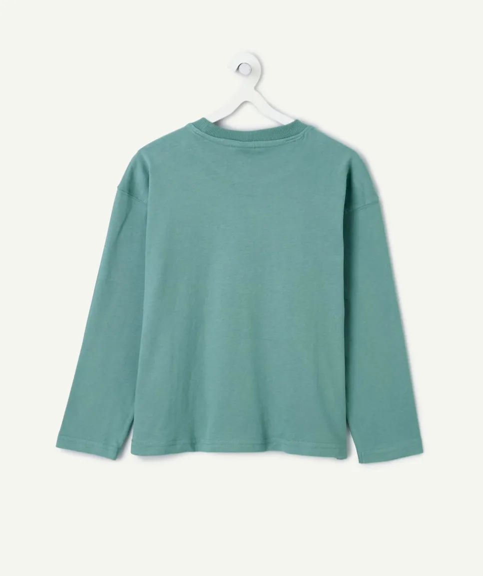 T-shirt garçon imprimé montagne vert