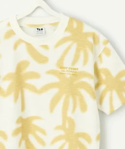 T-shirt garçon imprimé palmiers jaunes