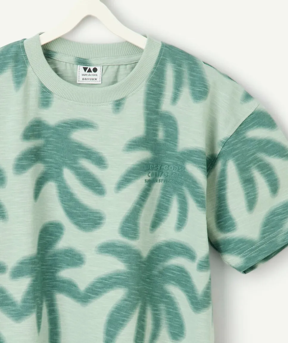 T-shirt garçon imprimé palmiers verts