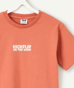 T-shirt garçon imprimé skate orange