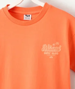 T-shirt garçon orange imprimé