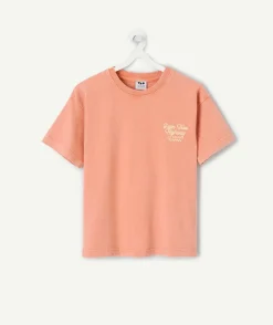 T-shirt garçon orange imprimé
