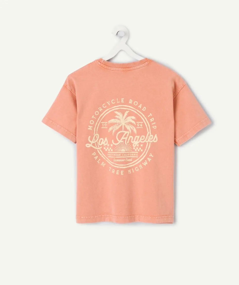 T-shirt garçon orange imprimé