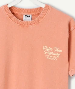 T-shirt garçon orange imprimé