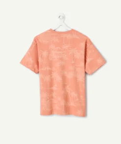 T-shirt garçon orange imprimé palmier