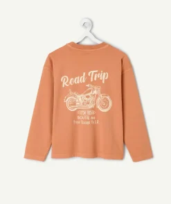 T-shirt garçon orange imprimé route 66
