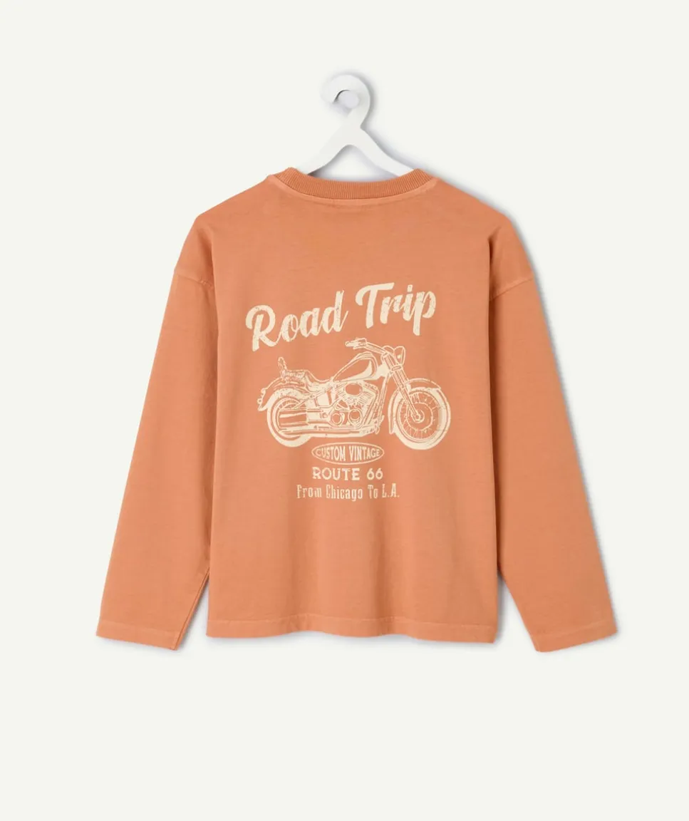 T-shirt garçon orange imprimé route 66