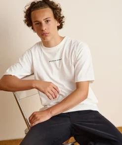 T-shirt garçon oversize blanc imprimé