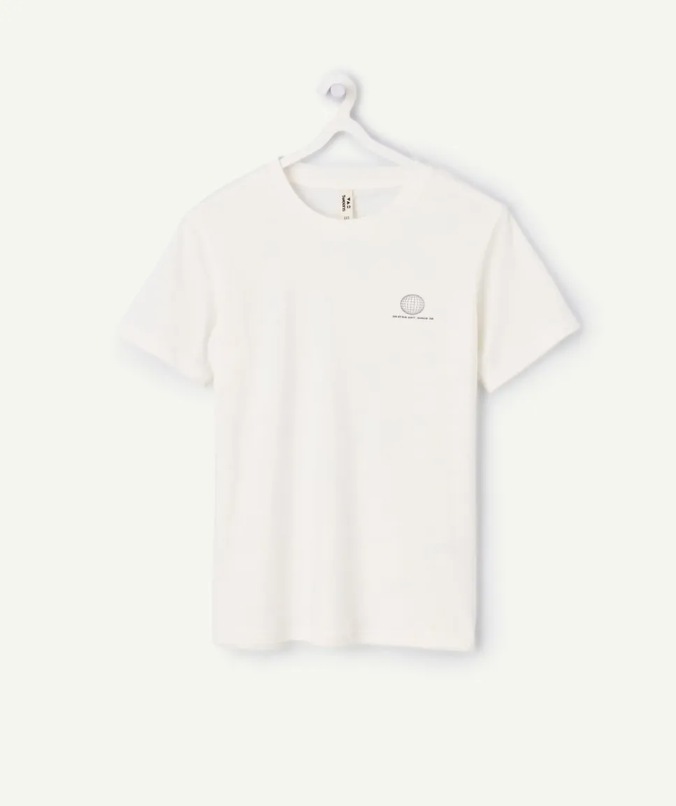 T-shirt garçon oversize blanc imprimé