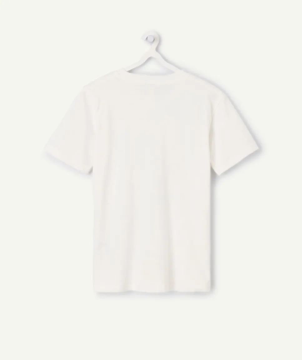 T-shirt garçon oversize blanc imprimé