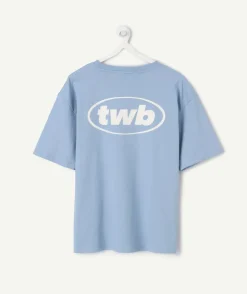 T-shirt garçon oversize bleu imprimé