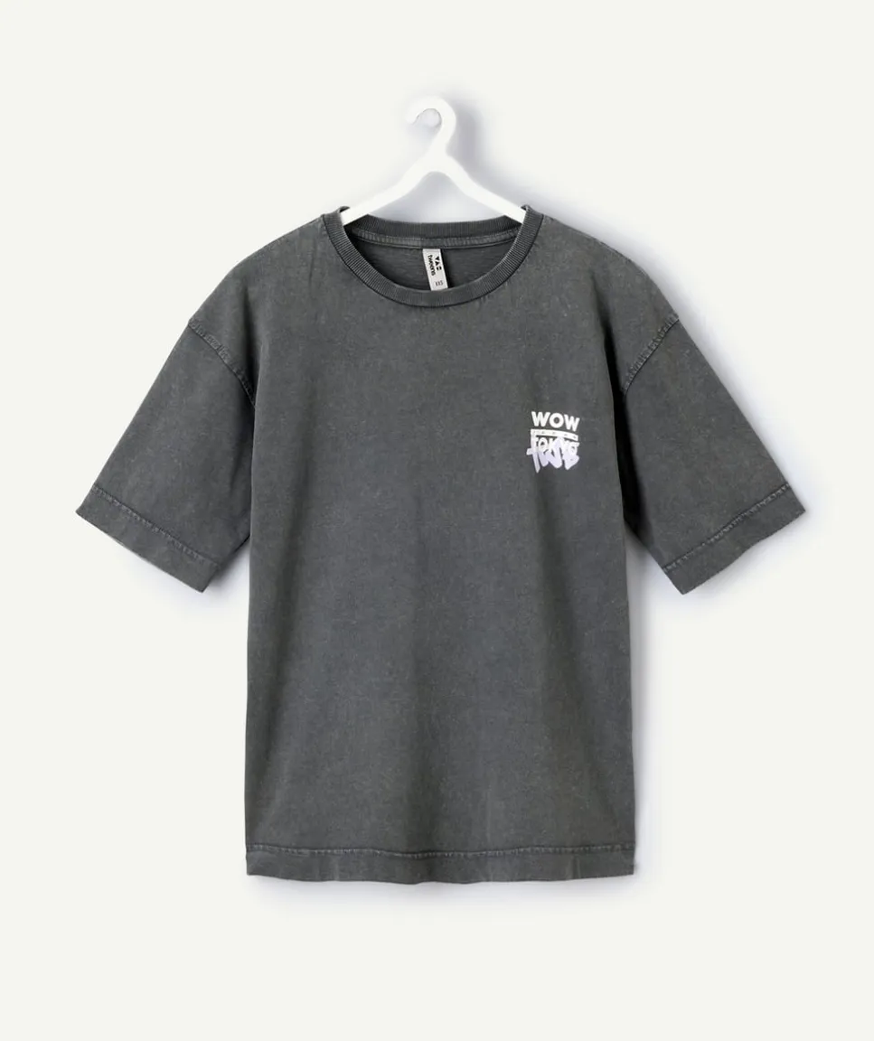 T-shirt garçon oversize gris