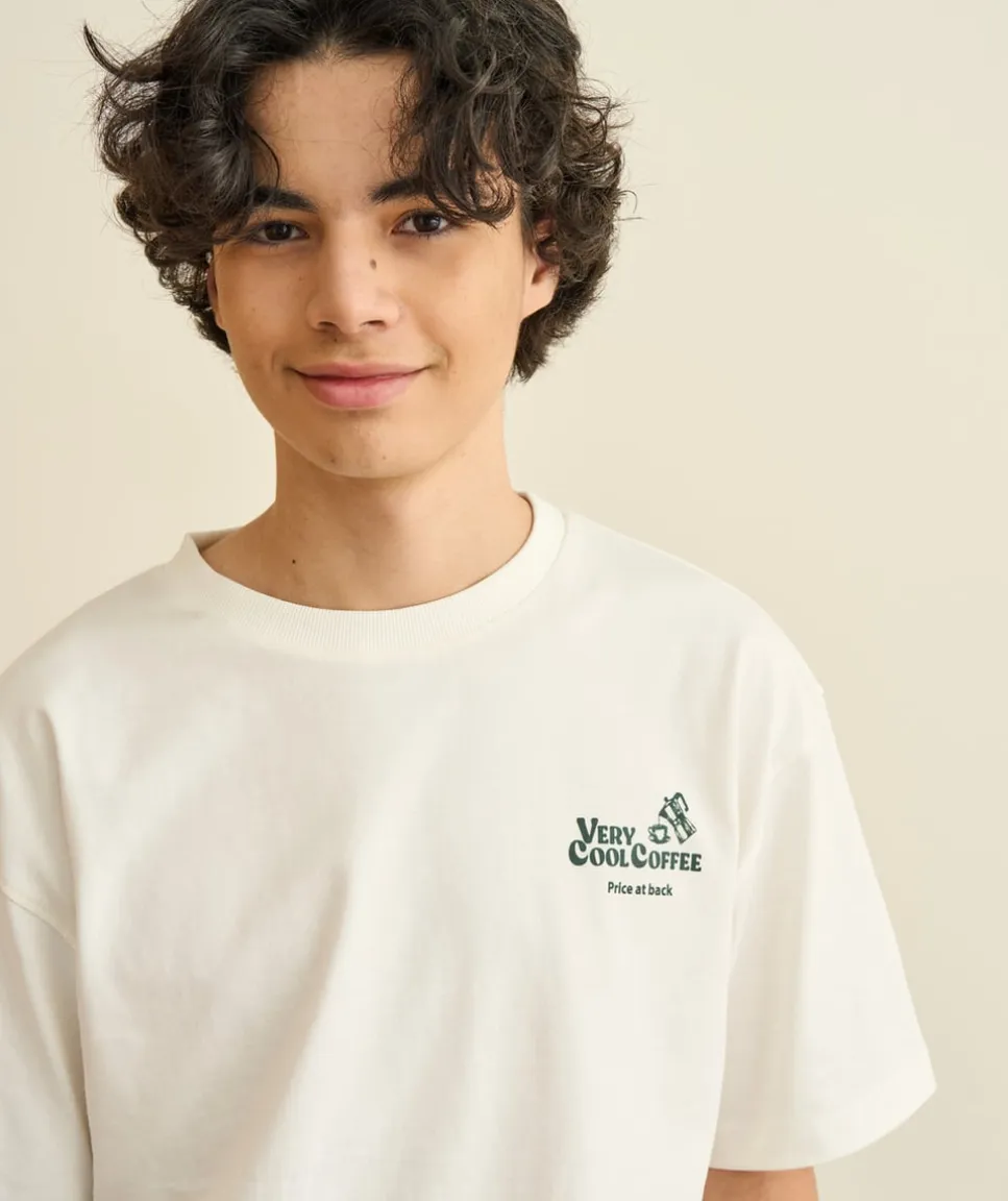 T-shirt garçon oversize imprimé blanc