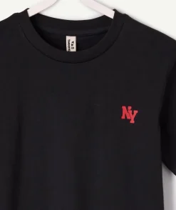 T-shirt garçon oversize noir imprimé