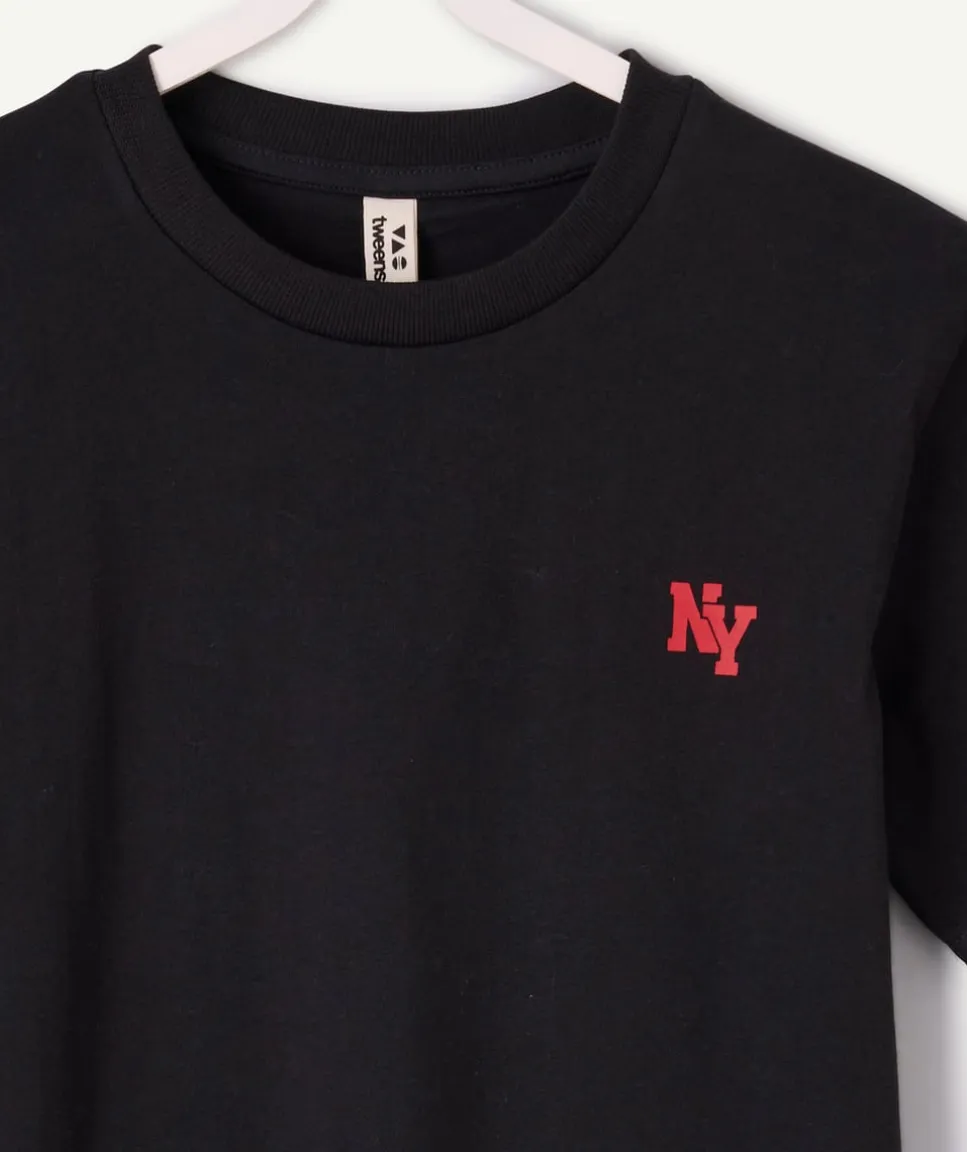T-shirt garçon oversize noir imprimé