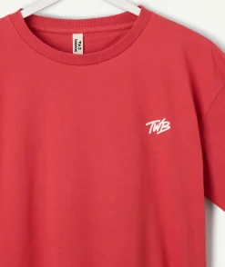 T-shirt garçon oversize rouge imprimé