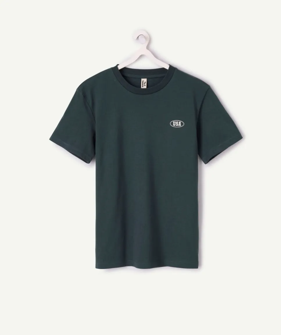 T-shirt garçon oversize vert imprimé