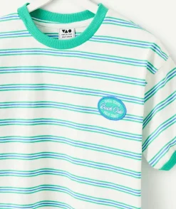 T-shirt garçon rayé vert
