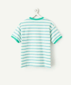 T-shirt garçon rayé vert