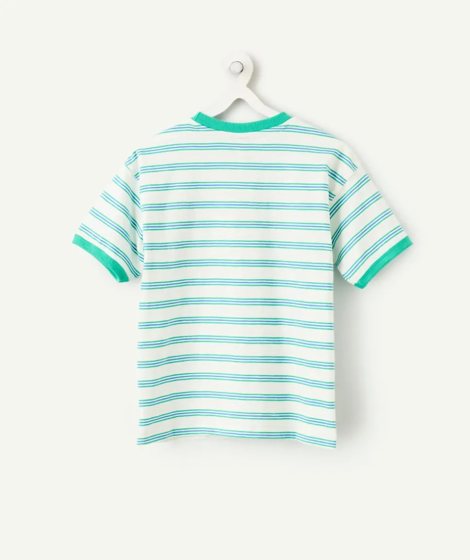 T-shirt garçon rayé vert