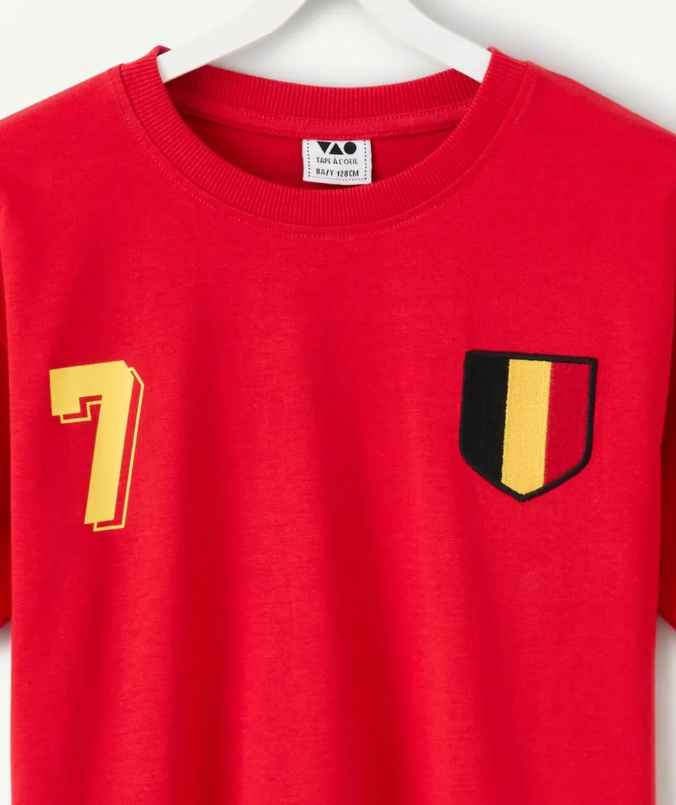 T-shirt garçon rouge coupe du monde belgique